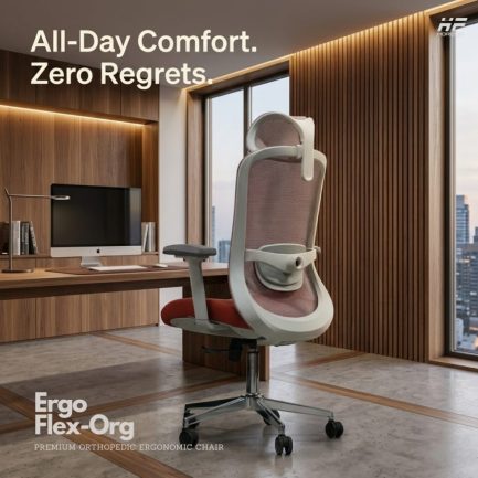 Protect your back with the Ergo Flex orthopedic chair by Horizon Furniture. Features 2D lumbar support, 3D armrests, and BIFMA-certified parts. Shop now!
