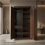 Horizon Premium Lacquer Finish 2-Door Closet Almirah - Oblique - Image 3