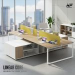 Horizon Premium 4 Person Office Workstation Desk- LINEAR CORE