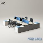 Horizon Premium 4-Person Office Workstation Desk- Proton Cluster - Image 2