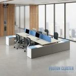 Horizon Premium 4-Person Office Workstation Desk- Proton Cluster